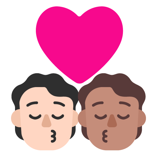 Kiss: Person, Person, Light Skin Tone, Medium Skin Tone, the design in this release