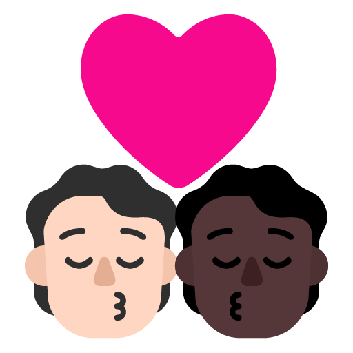 Kiss: Person, Person, Light Skin Tone, Dark Skin Tone, the design in this release