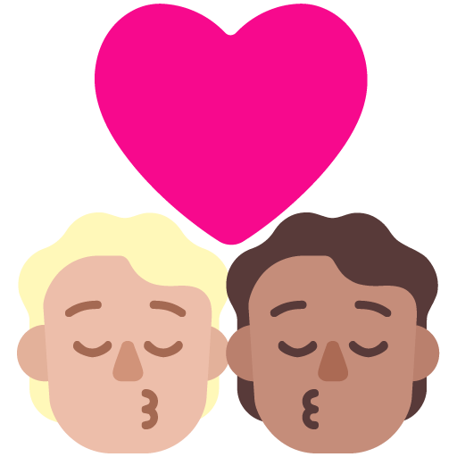 Kiss: Person, Person, Medium-Light Skin Tone, Medium Skin Tone, the design in this release