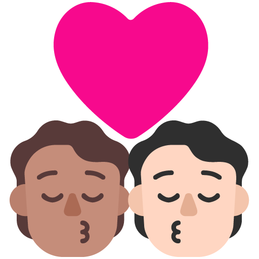 Kiss: Person, Person, Medium Skin Tone, Light Skin Tone, the design in this release