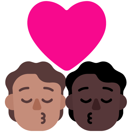 Kiss: Person, Person, Medium Skin Tone, Dark Skin Tone, the design in this release