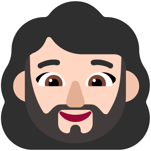 Woman: Light Skin Tone, Beard, the design in this release