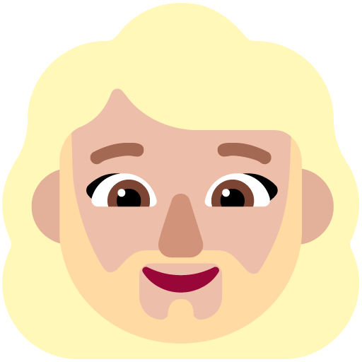 Woman: Medium-Light Skin Tone, Beard, the design in this release