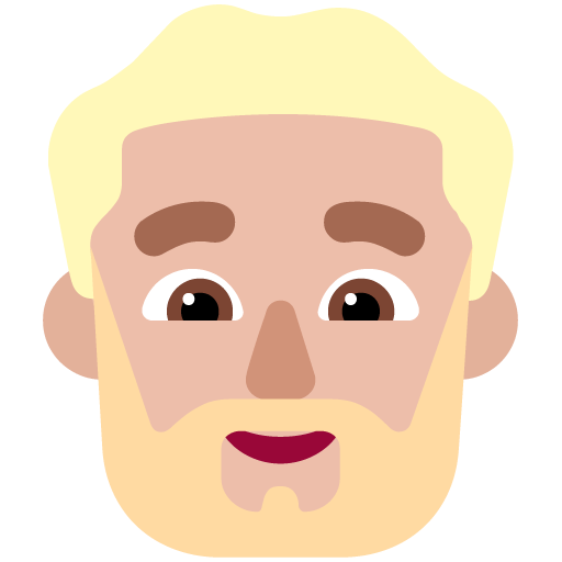 Man: Medium-Light Skin Tone, Beard, the design in this release
