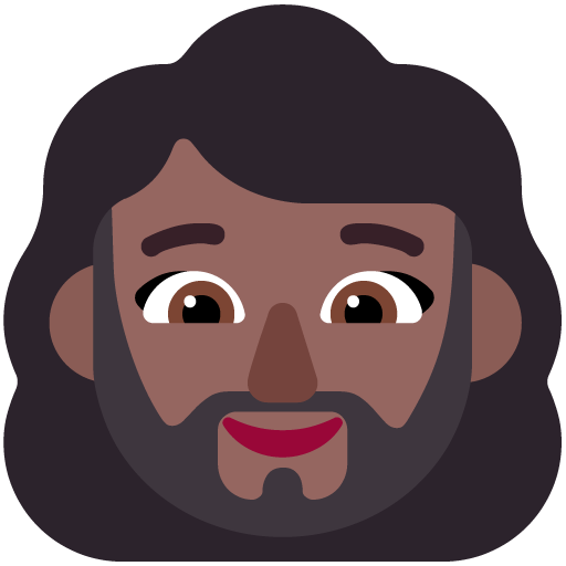 Woman: Medium-Dark Skin Tone, Beard, the design in this release