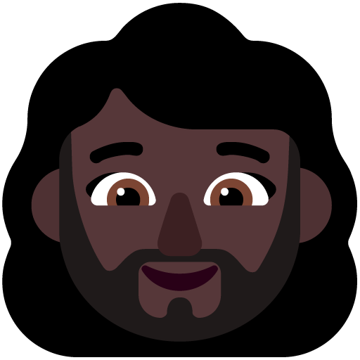 Woman: Dark Skin Tone, Beard, the design in this release