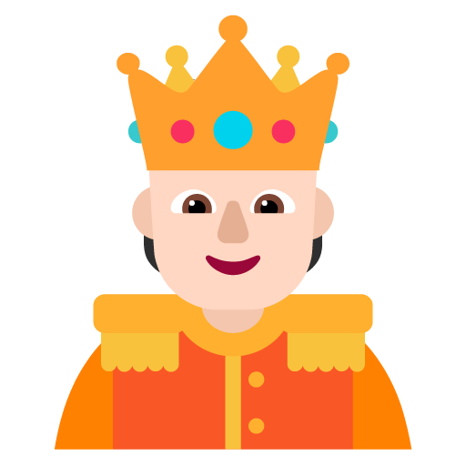 Person with Crown: Light Skin Tone, the design in this release