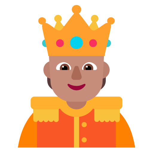 Person with Crown: Medium Skin Tone, the design in this release