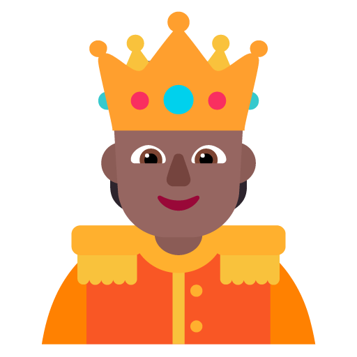 Person with Crown: Medium-Dark Skin Tone, the design in this release
