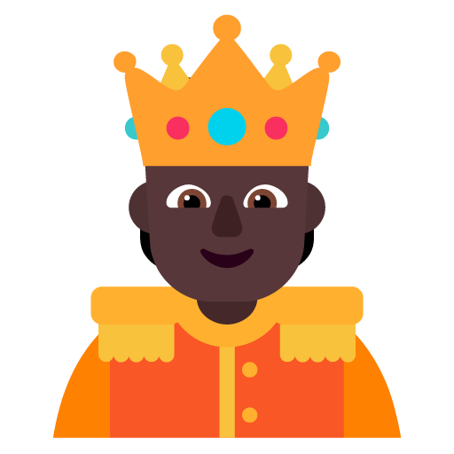 Person with Crown: Dark Skin Tone, the design in this release