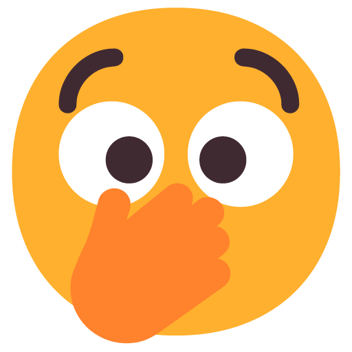 face with open eyes and hand over mouth — Microsoft
