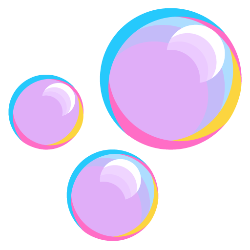 Bubbles as drawn by Microsoft in Windows 11 22H2