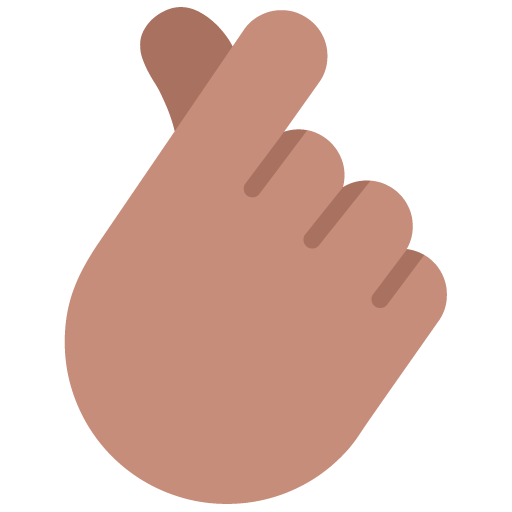 hand with index finger and thumb crossed: medium skin tone — Microsoft