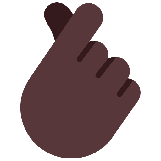 hand with index finger and thumb crossed: dark skin tone — Microsoft
