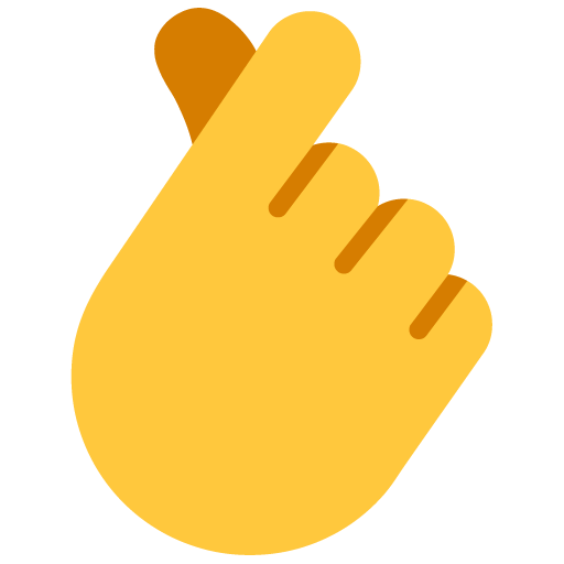 hand with index finger and thumb crossed — Microsoft