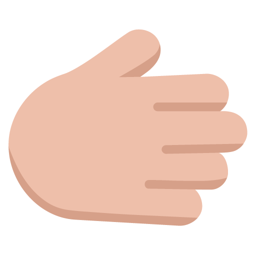 rightwards hand: medium-light skin tone — Microsoft