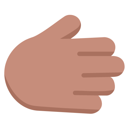 rightwards hand: medium skin tone — Microsoft
