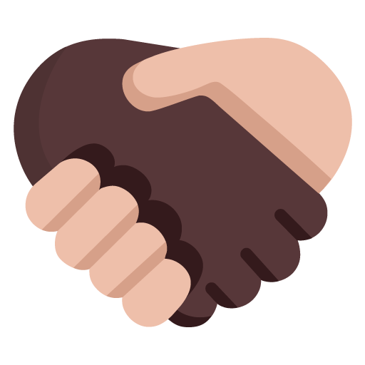 Handshake: Dark Skin Tone, Medium-Light Skin Tone, the design in this release