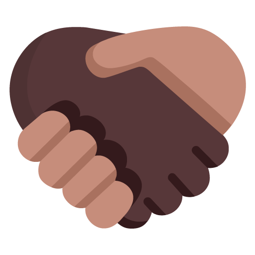 Handshake: Dark Skin Tone, Medium Skin Tone, the design in this release