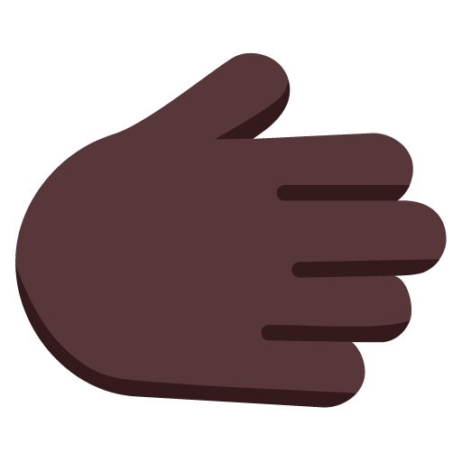 rightwards hand: dark skin tone — Microsoft