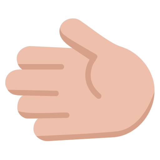 leftwards hand: medium-light skin tone — Microsoft