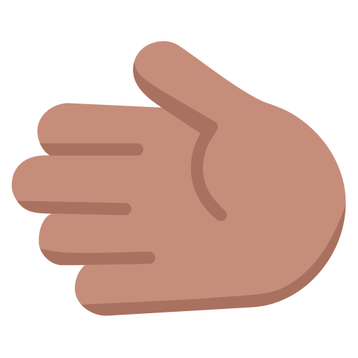 leftwards hand: medium skin tone — Microsoft