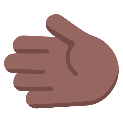 leftwards hand: medium-dark skin tone — Microsoft