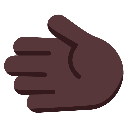 leftwards hand: dark skin tone — Microsoft