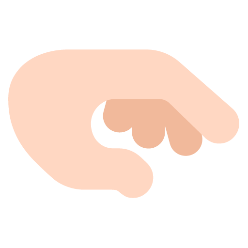 palm down hand: light skin tone — Microsoft