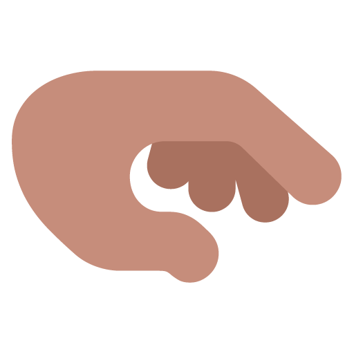 palm down hand: medium skin tone — Microsoft
