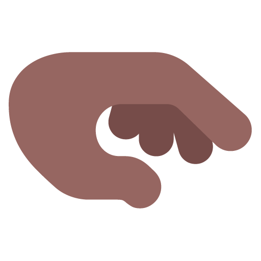 palm down hand: medium-dark skin tone — Microsoft
