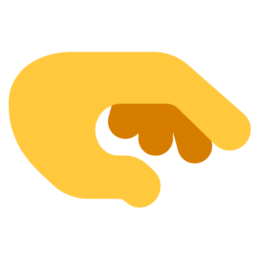Palm Down Hand as drawn by Microsoft in Windows 11 22H2