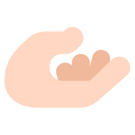 palm up hand: light skin tone — Microsoft
