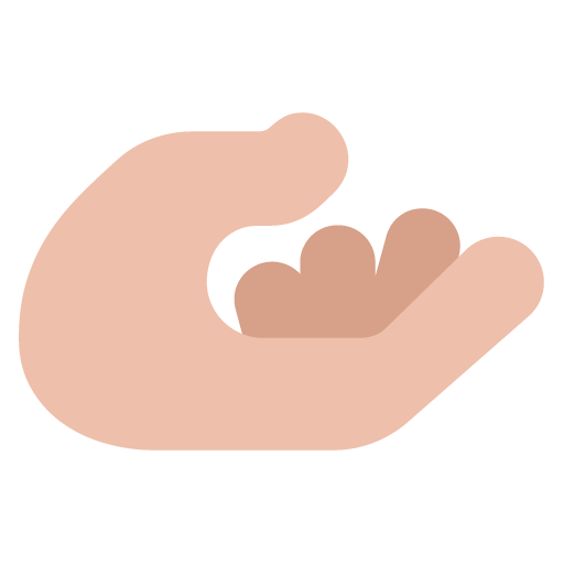 palm up hand: medium-light skin tone — Microsoft