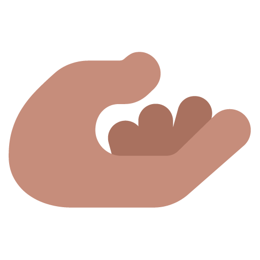 palm up hand: medium skin tone — Microsoft