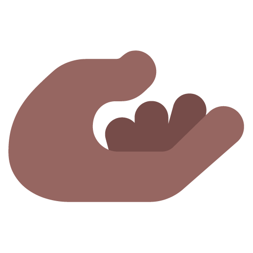 palm up hand: medium-dark skin tone — Microsoft