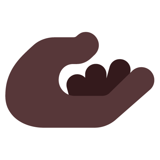 palm up hand: dark skin tone — Microsoft