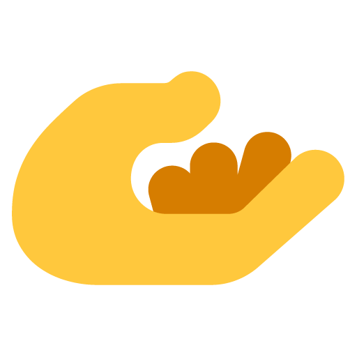 palm up hand — Microsoft