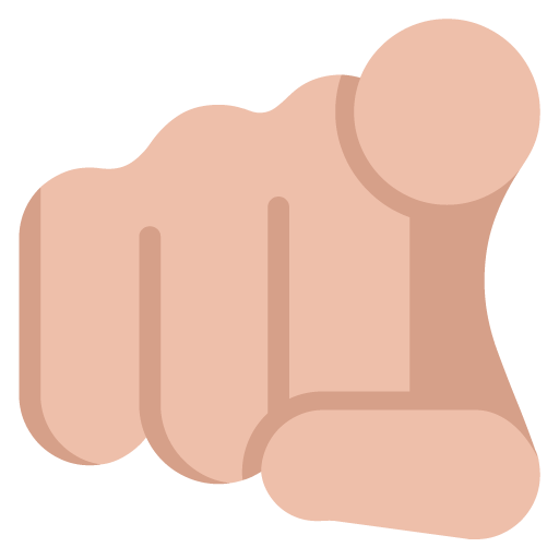 index pointing at the viewer: medium-light skin tone — Microsoft