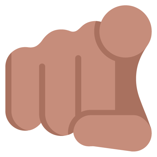 index pointing at the viewer: medium skin tone — Microsoft