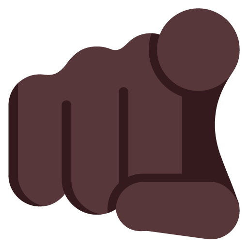 index pointing at the viewer: dark skin tone — Microsoft