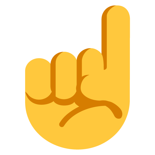 Index Pointing up as drawn by Microsoft in Windows 11 22H2