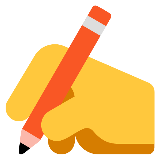 Writing Hand as drawn by Microsoft in Windows 11 22H2