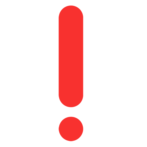 Red Exclamation Mark as drawn by Microsoft in Windows 11 22H2