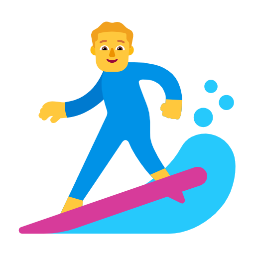Man Surfing as drawn by Microsoft in Windows 11 23h2 June 2024 Update