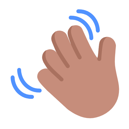 Waving Hand: Medium Skin Tone as drawn by Microsoft in Windows 11 23h2 June 2024 Update