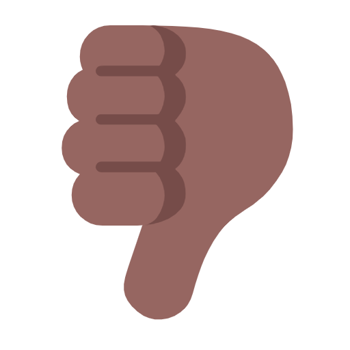 Thumbs Down: Medium-Dark Skin Tone as drawn by Microsoft in Windows 11 23h2 June 2024 Update