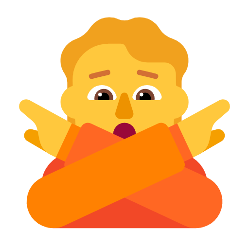 Person Gesturing NO as drawn by Microsoft in Windows 11 23h2 June 2024 Update