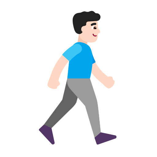 man walking: light skin tone, facing right — Microsoft