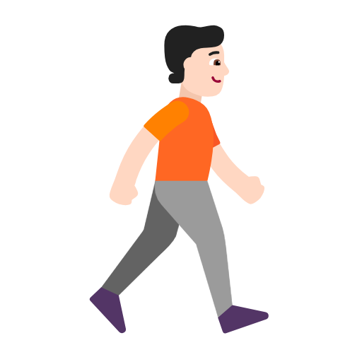 person walking: light skin tone, facing right — Microsoft